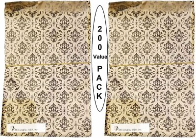 200 pcs Damask Paper Gift Bags Shopping Sales Tote Bags 4 Sizes available