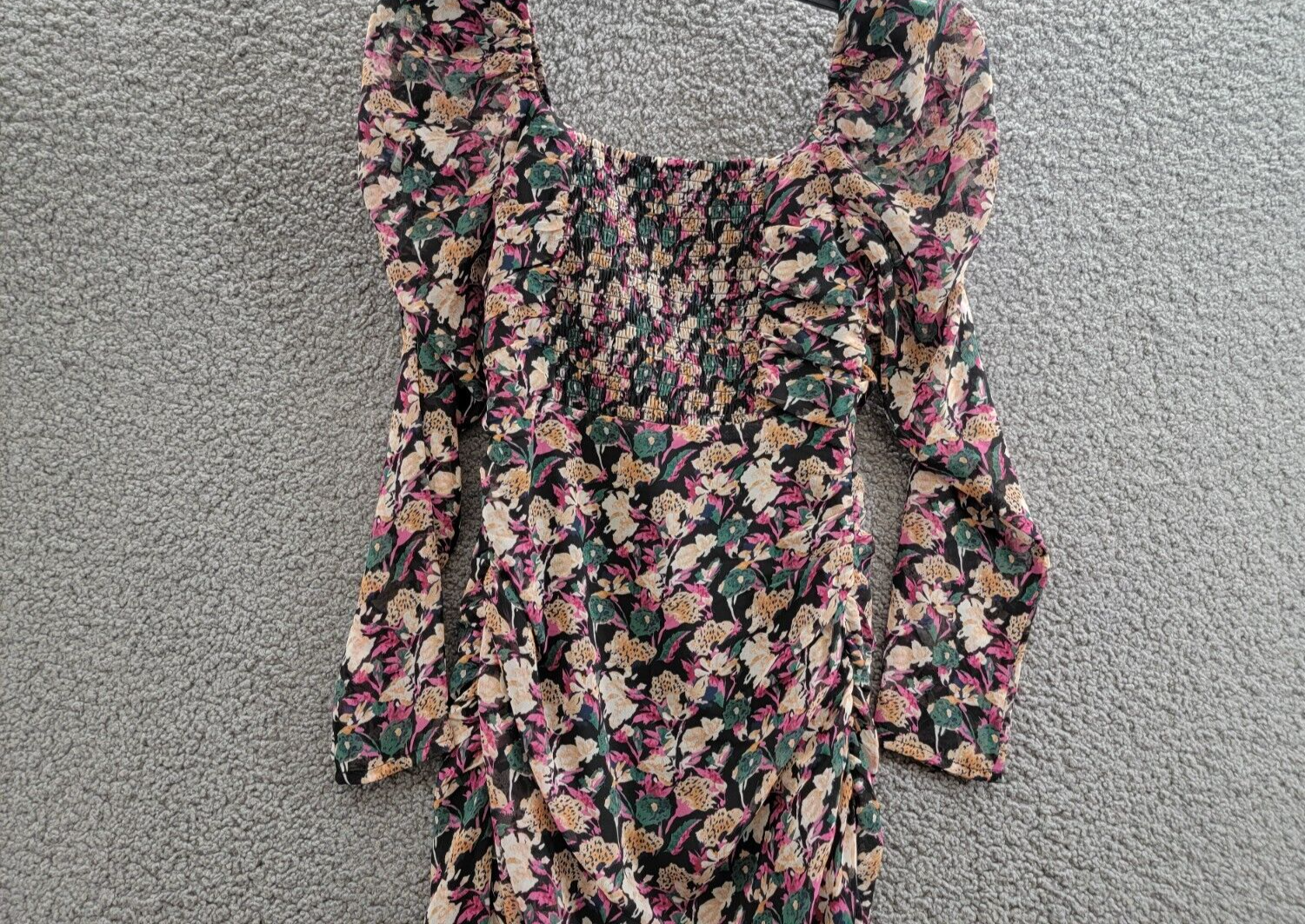 ASTR the Label Jamila Printed Sweetheart-Neck Dress Womens XS Multi Pullover L/S - Picture 11 of 16