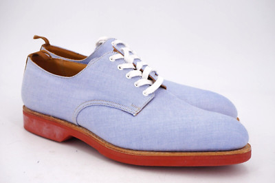 NEW | $728 CROCKETT & JONES x BBBF US 9.5 D UK 8.5 DERBY BLUE TWILL RED BRICK