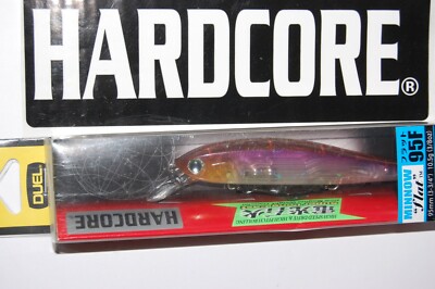 yo zuri duel hardcore flat minnow 95f jerkbait 3 3/4'' f1126-sws violet ghost