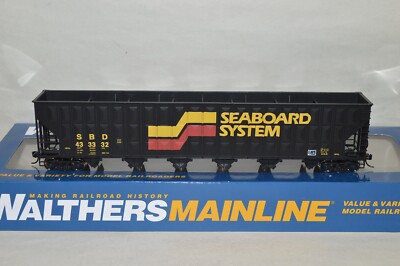 HO Walthers Greenville 7000 wood chip hopper car train Seaboard System RR 433332