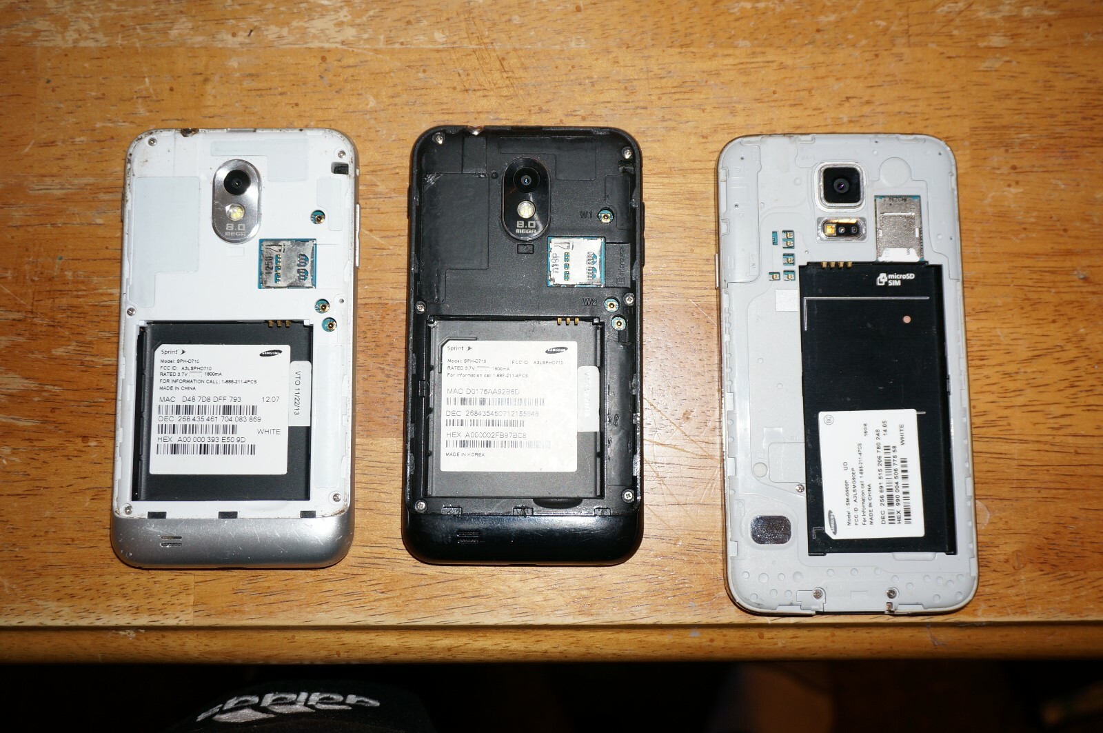 Samsung S5 and S2 Phone Lot for Parts AS IS Sprint Clean IMEIs