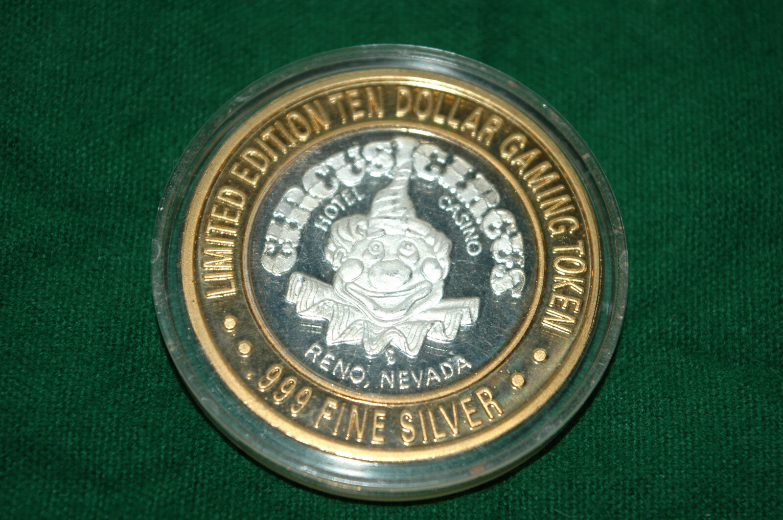 Circus Circus Reno Limited Edition $10 Gaming Token High Flyers .999 Fine Silver