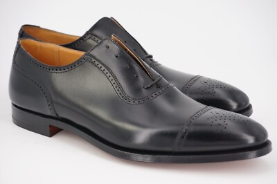 NEW | $698 CROCKETT & JONES x BB 11 D UK 10 E CAP TOE BLACK BALMORAL OXFORD BOXF