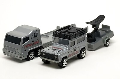 Majorette Espace 2000 Set Land Rover + Car Transporter + Radar no Package