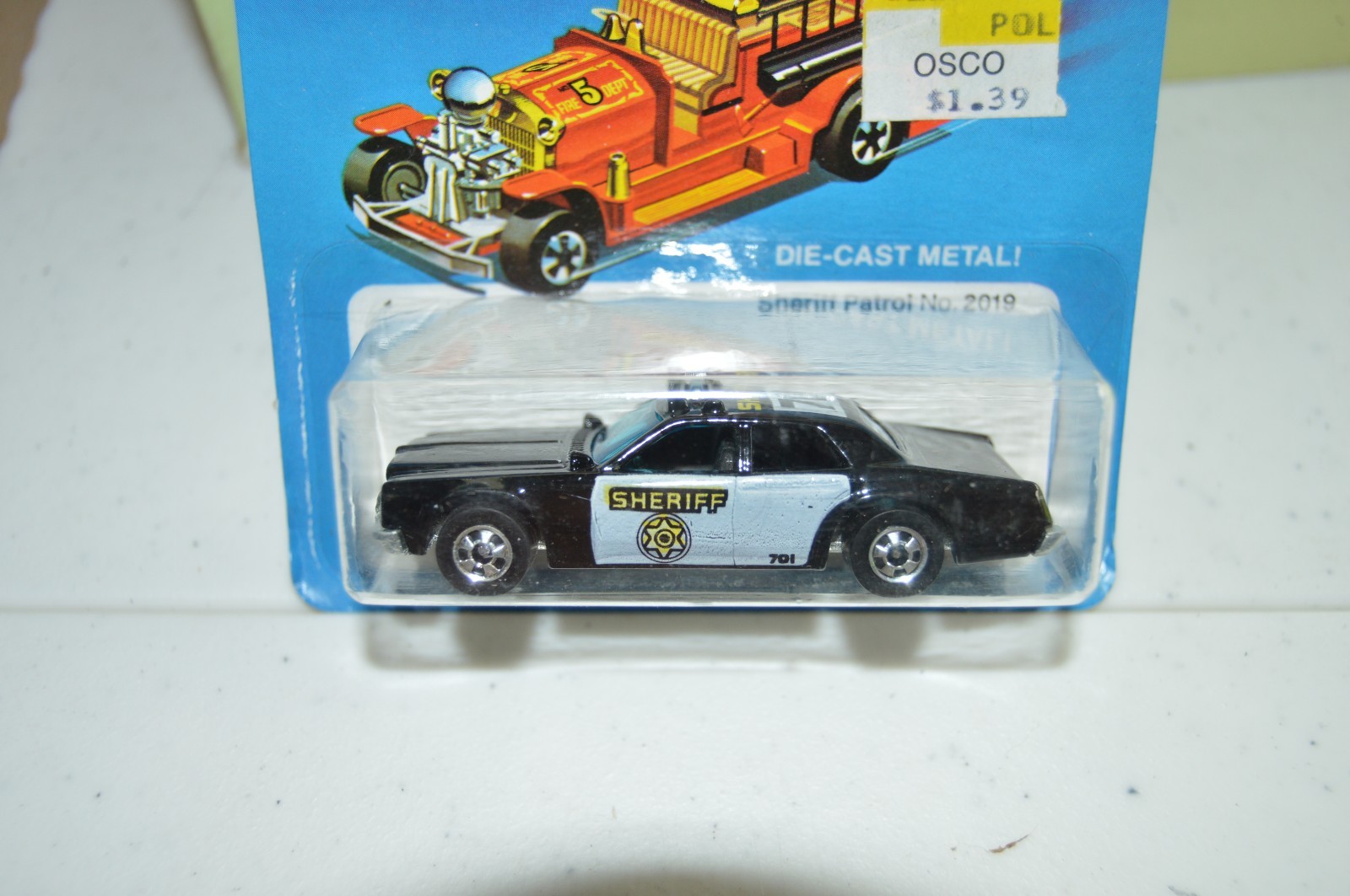 Hot Wheels SHERIFF PATROL Mattel No. 2019 Sealed 1982 Black Wall Tires