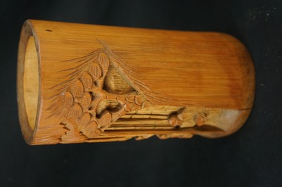 Excellent rare chinese antique carved bamboo brush pot 6