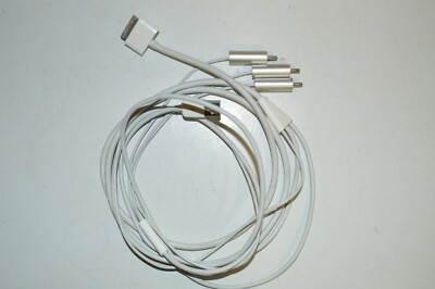 Apple MB129LL/A Composite AV Cable RCA audio video white cord iPhone iPad iPod