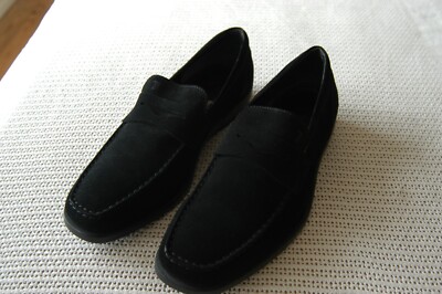 TOD'S Loafer Driver Shoes Black Suede 9 UK / 43 EU New