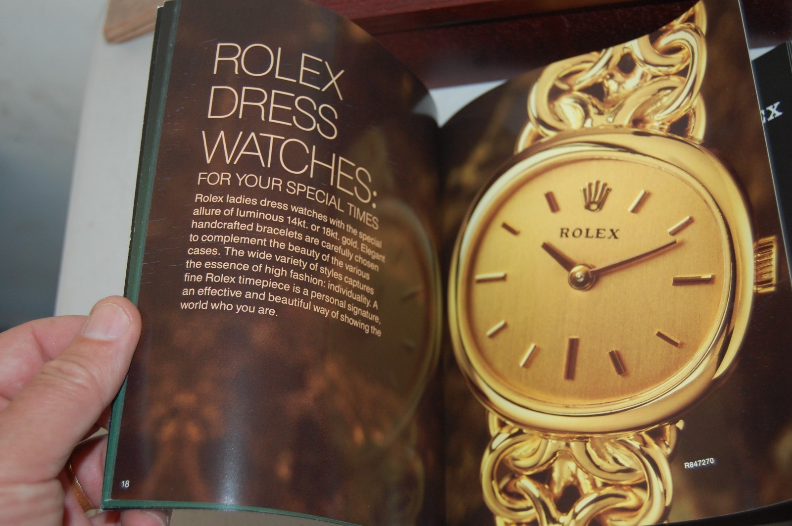 ROLEX ORIGINAL LADIES WATCH CATALOG VTG CIRCA 1990  GENUINE ---bad spine
