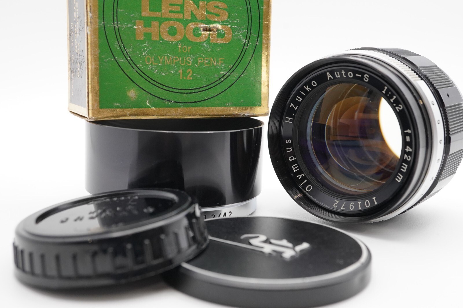 Near MINT] OLYMPUS H.Zuiko Auto-S 42mm F1.2 Lens For PEN w/ Hood