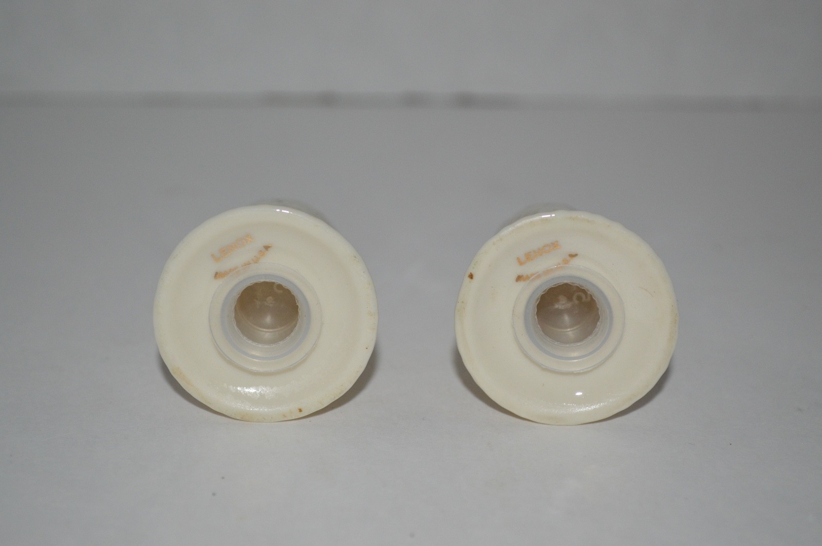 Vintage Lenox Bone China Gold-rimed Small Individual Salt and Pepper Shakers