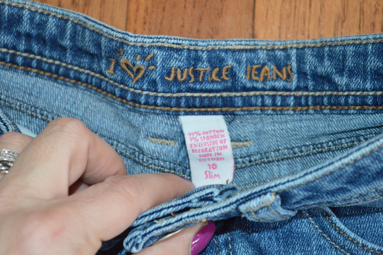 Girls JUSTICE Cotton Denim Jeans Size 10S