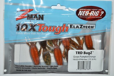 z-man zman trd bugz 2.75'' naturally bouyant ned rig lure green pumpkin orange