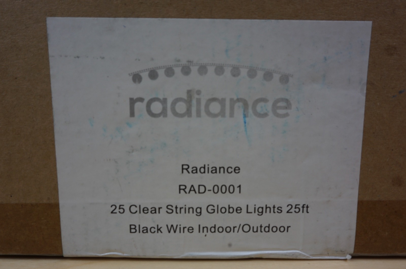Radiance Clear String Globe Lights 25 ft Black Wire G40 Bulb