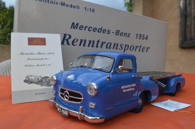 MERCEDES BENZ RENNTRANSPORTER 1954 1/18 CMC camion miniature transporteur collec