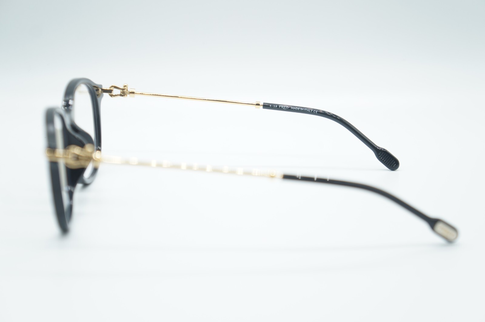 Pre-owned Fred Fg 50005f 001 Black Gold Authentic Eyeglasses Frames 51-16 In Clear