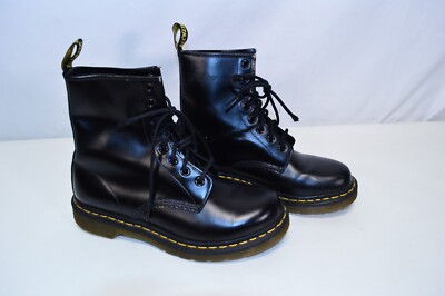 Dr. Martens AirWair With Bouncing Soles Black Genuine Leather Boots  Size 8