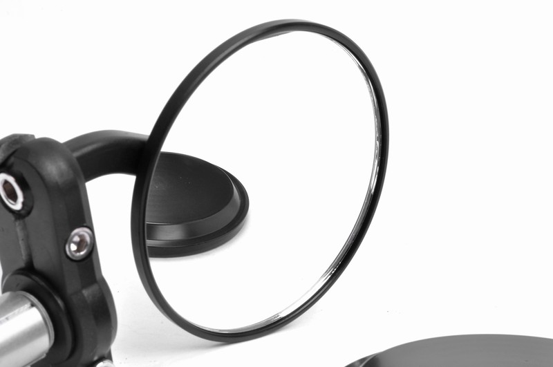 Cafe Racer Black Round Motorcycle 7/8" End Bar Side Mirrors For Honda Suzuki
