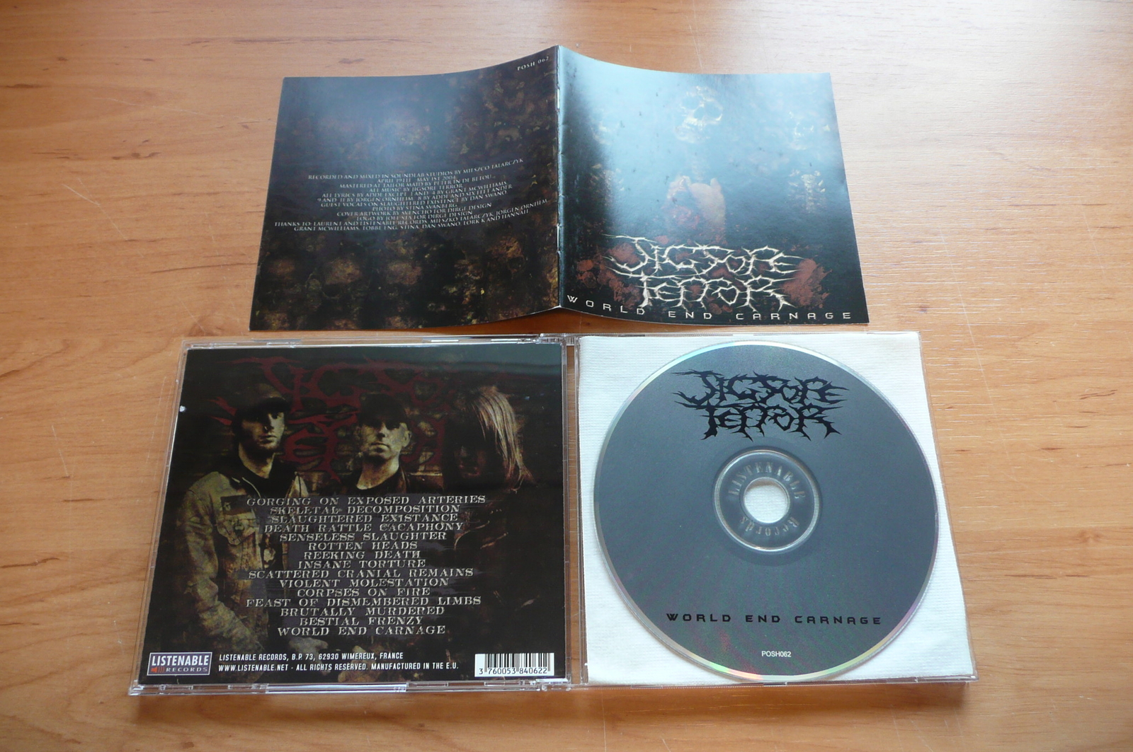 新品RECORD HORROR ジェイソン　2005 ホラー CD JIGSORE TERROR - WORLD END CARNAGE / LISTENABLE RECORDS