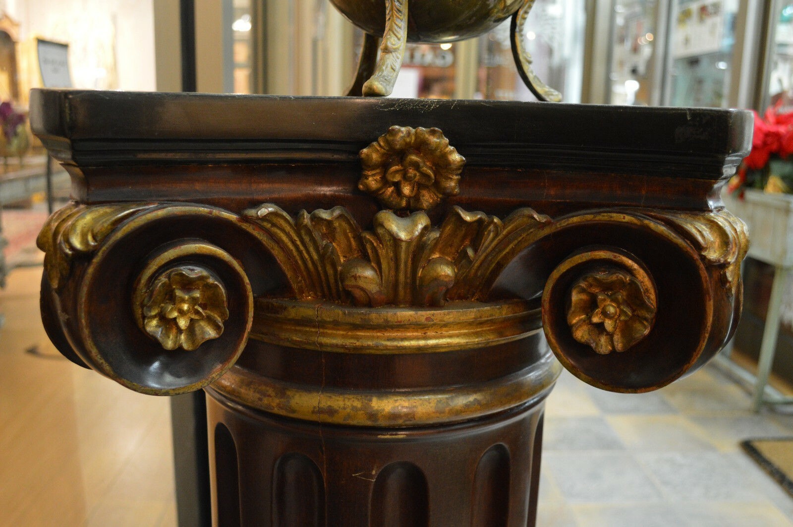 A pair of 1920's Carved and Painted Wooden Elegant Pillars