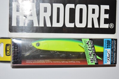 yo zuri duel hardcore flat minnow 110f  floating 4 3/8'' f1071-bcl blue chartreus