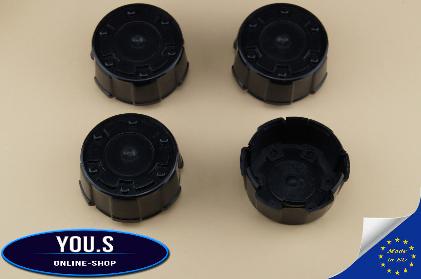 4 Wheel Caps Without Logo - Outer 66.5 Inner 56.0 Mm For Audi & VW