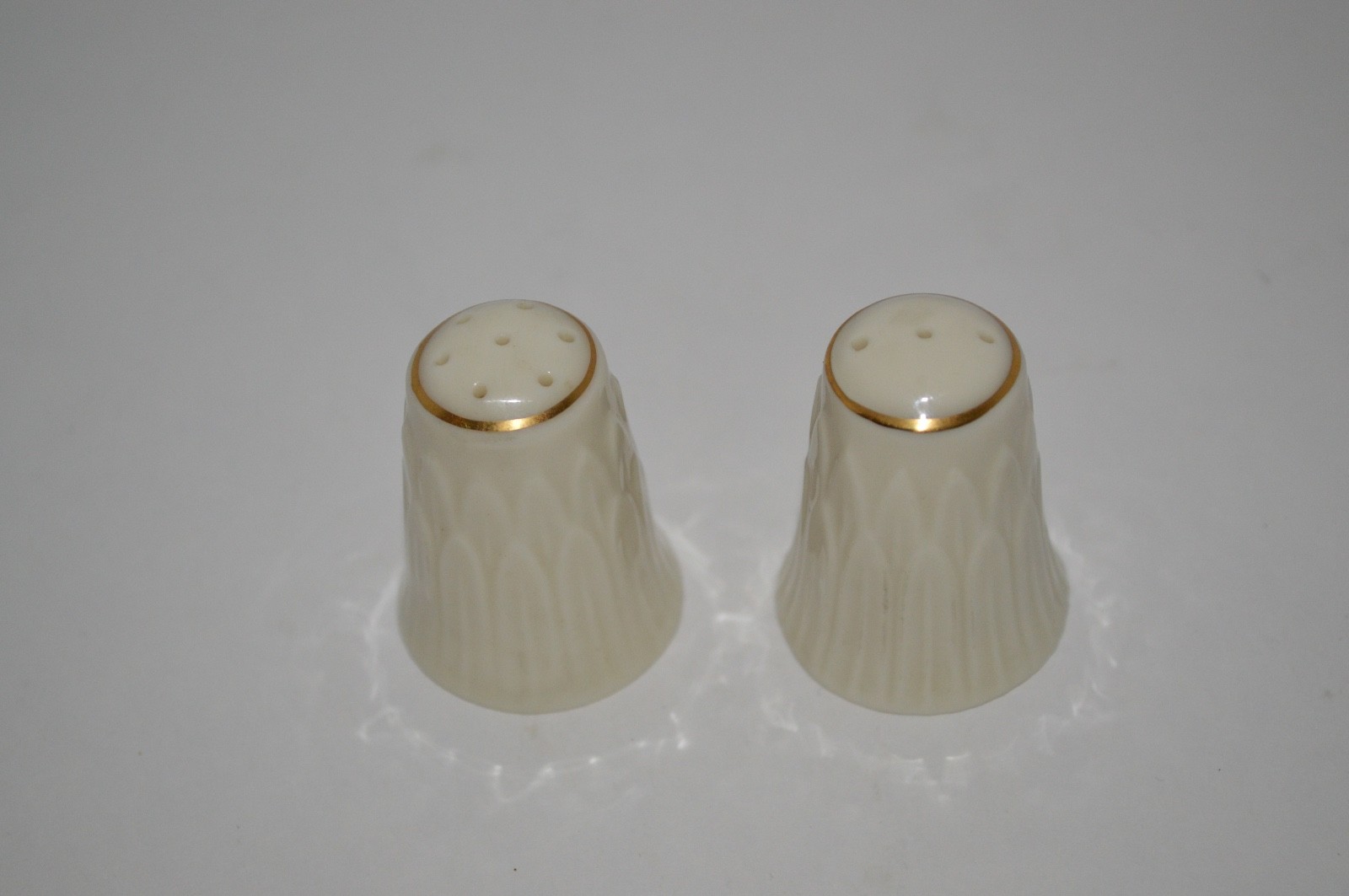 Vintage Lenox Bone China Gold-rimed Small Individual Salt and Pepper Shakers