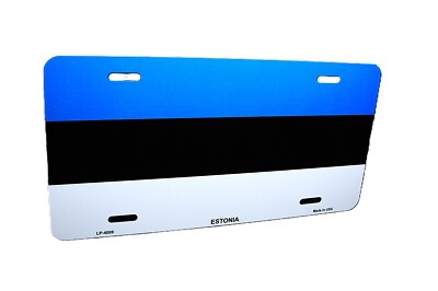 ESTONIA ESTONIAN FLAG METAL CAR NOVELTY LICENSE PLATE AUTO TAG