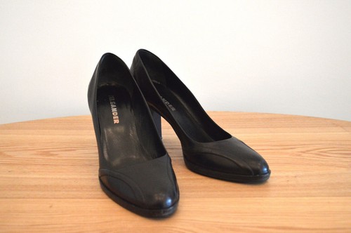 Church’s ×Jill Sander Black plain toe $2150 Jil Sander Women's Black Runway Gold-Toe Leather