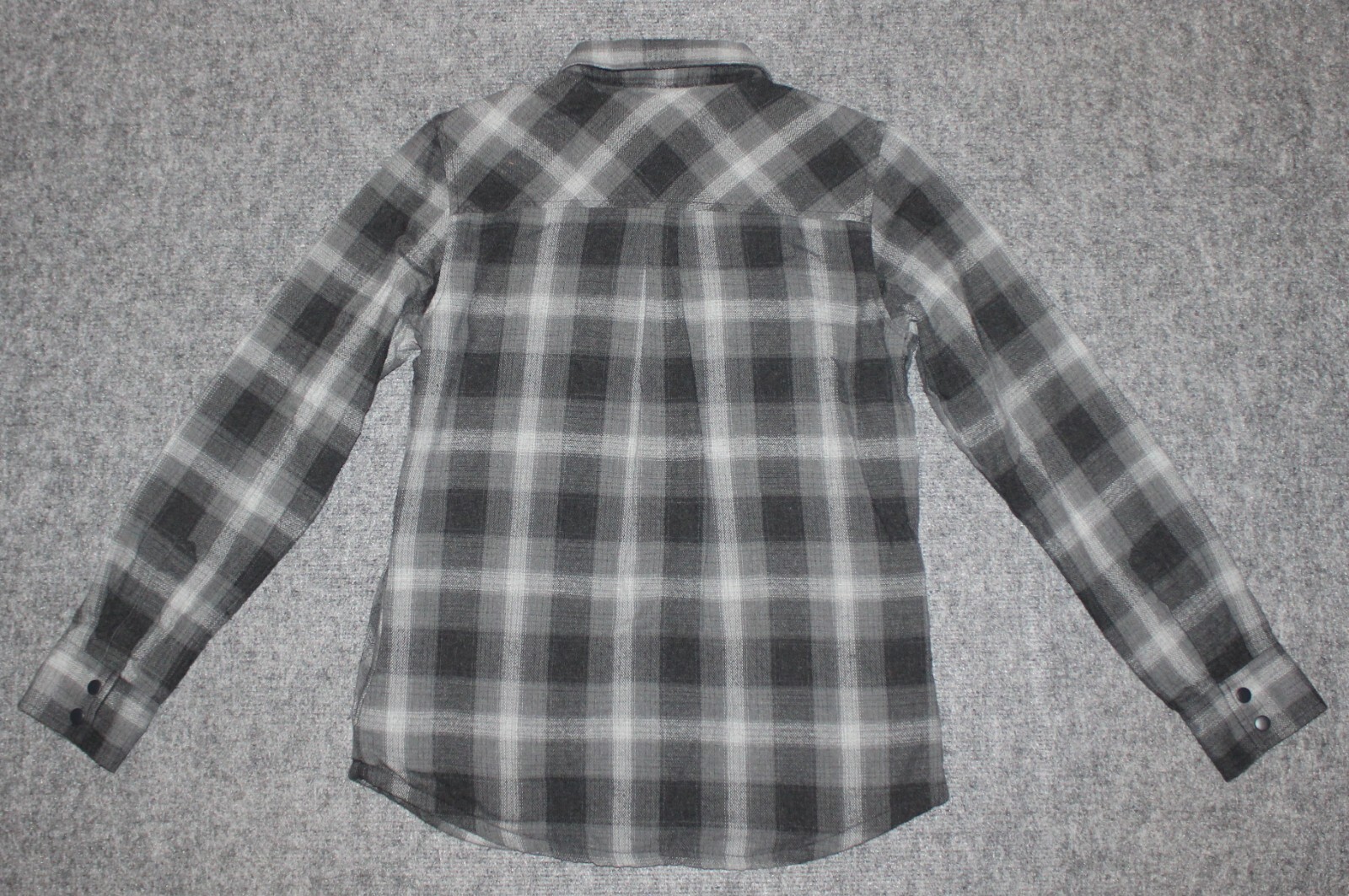 PRANA WOMEN'S CHARLEY FLANNEL L/S SHIRT Mid-Weight Gray Plaid sz XS Shirt