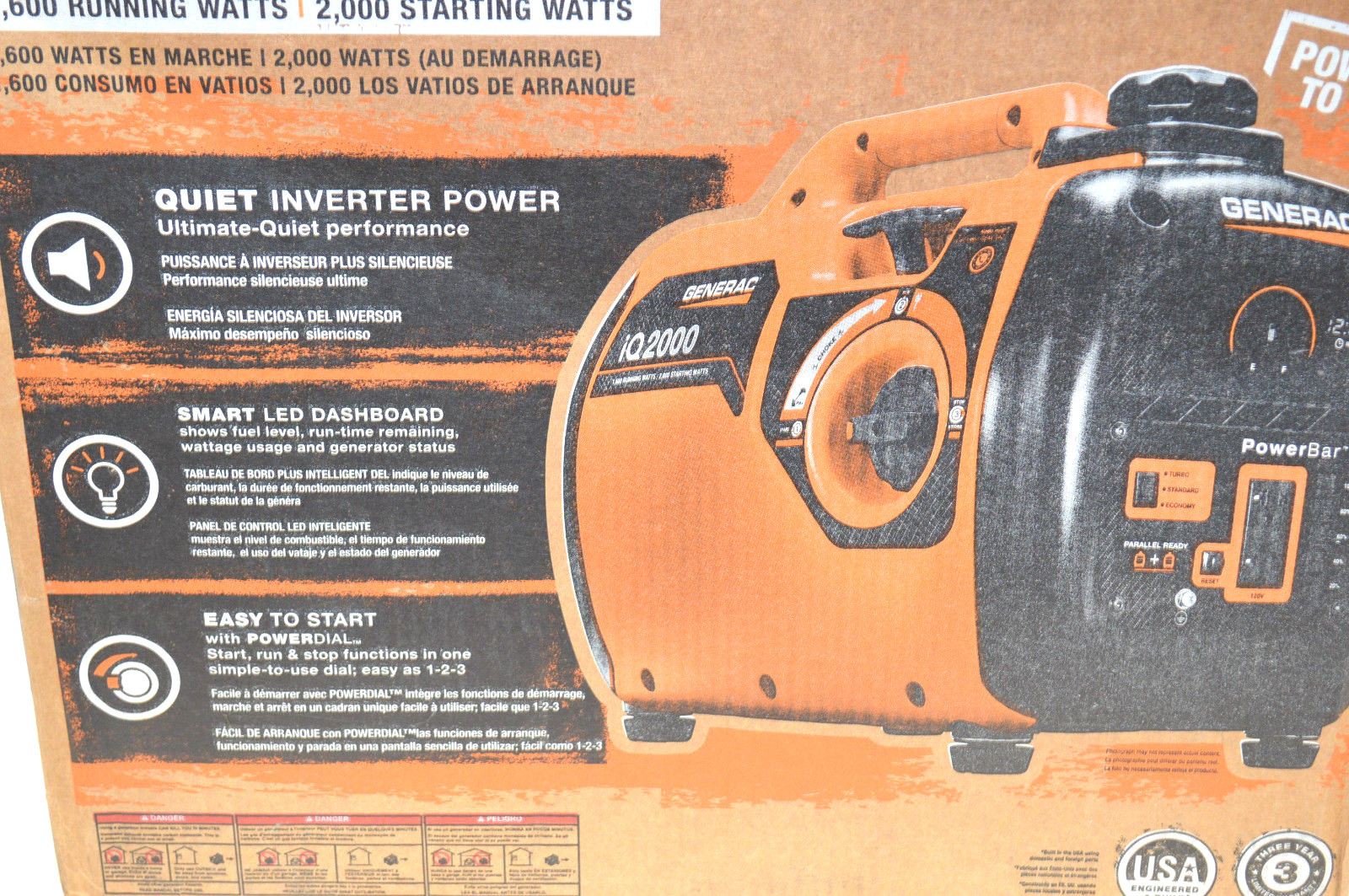 Generac IQ2000 Portable Inverter Generator - New Open Box