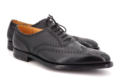 NEW | $698 CROCKETT & JONES x PS 8 D UK 7 E WING TIP BLACK SCOTCH GRAIN WITH BOX