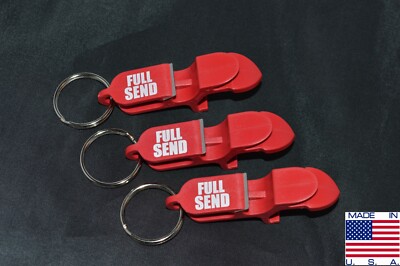 FULL SEND SHOTGUN KEY CHAIN | Beer Bong for Cans | 3-PACK | Red | MADE IN USA 