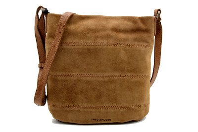 FREDsBRUDER Schultertasche Umhängetasche Crossbag HEYDAY Leder Soft Cognac