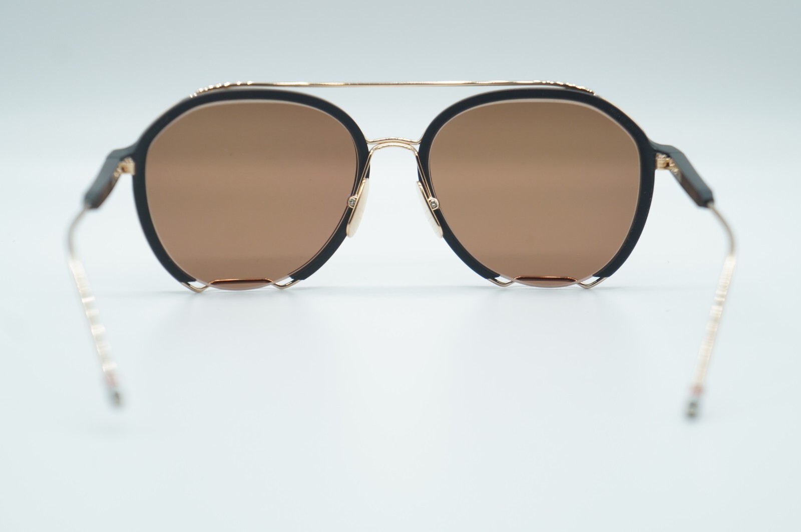 Pre-owned Thom Browne Tbs810-56-01 Blk-gld Authentic Sunglasses Frame Rx 56-18
