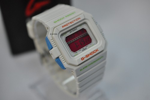 Pre-owned Casio Rare  G-shock Pink Dial Unisex Watch Gls-5500p-7 White Resin Digital