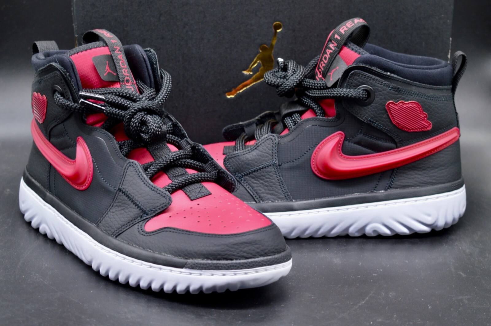 jordan 1 high react black noble red