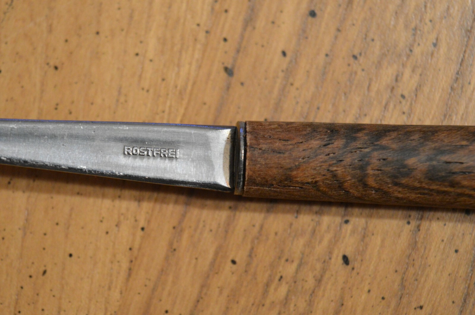 Set of 4 Fondue Forks Stainless Steel Teak Handle Mid Cent Vintage Wood