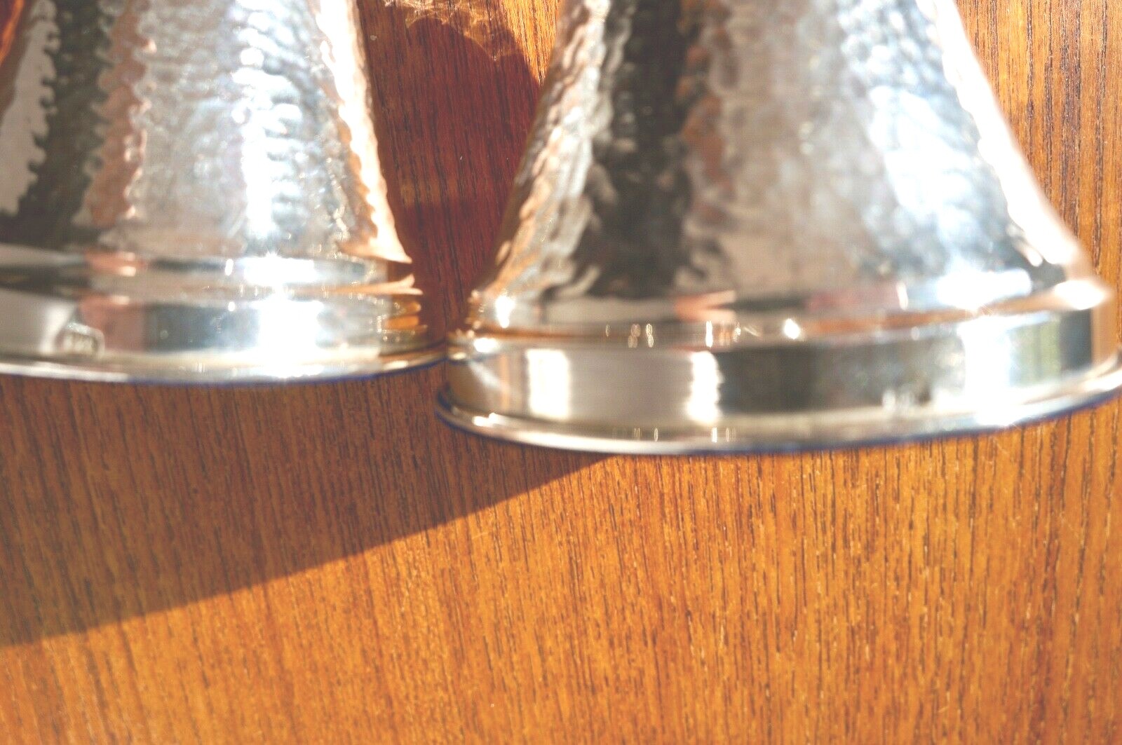 2 Vintage Hand Hammered 925 Sterling Silver Candlesticks