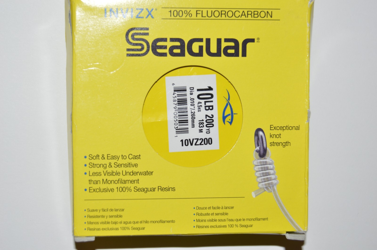 seaguar invizx 100% fluorocarbon 10lb 200yds clear fishing line