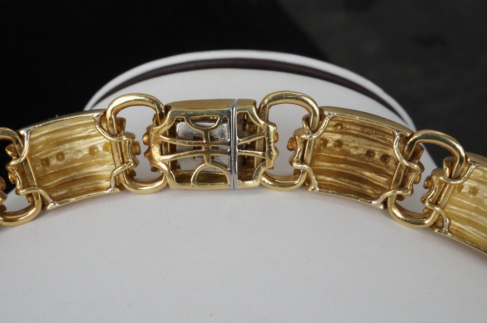 Vintage Estate Designer Marlene Stowe 18k Yellow Gold Huge Link Gold Necklace