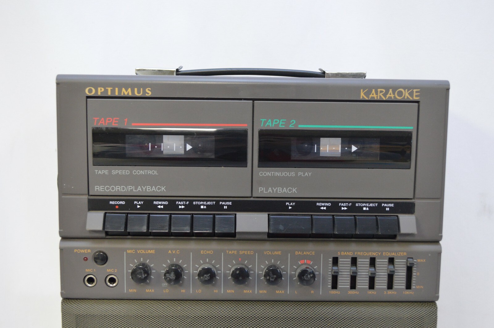 Optimus 32-1161 Karaoke Machine Dual Cassette with Microphone