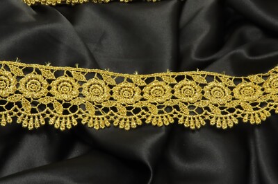Venice Lace 2 1/4'' 57mm Metallic Gold Priced Per Yard
