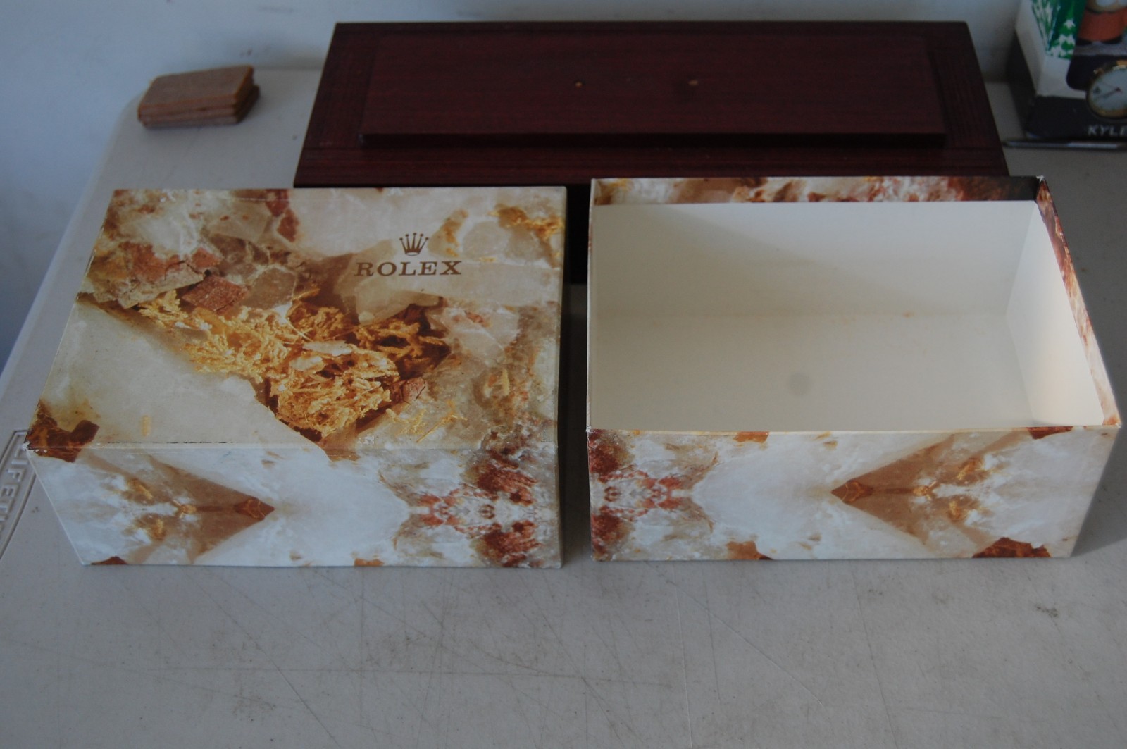 ROLEX ORIGINAL OUTER RETAIL BOX VTG CIRCA 1990 OYSTER PERPETUAL DATEJUST GENUINE