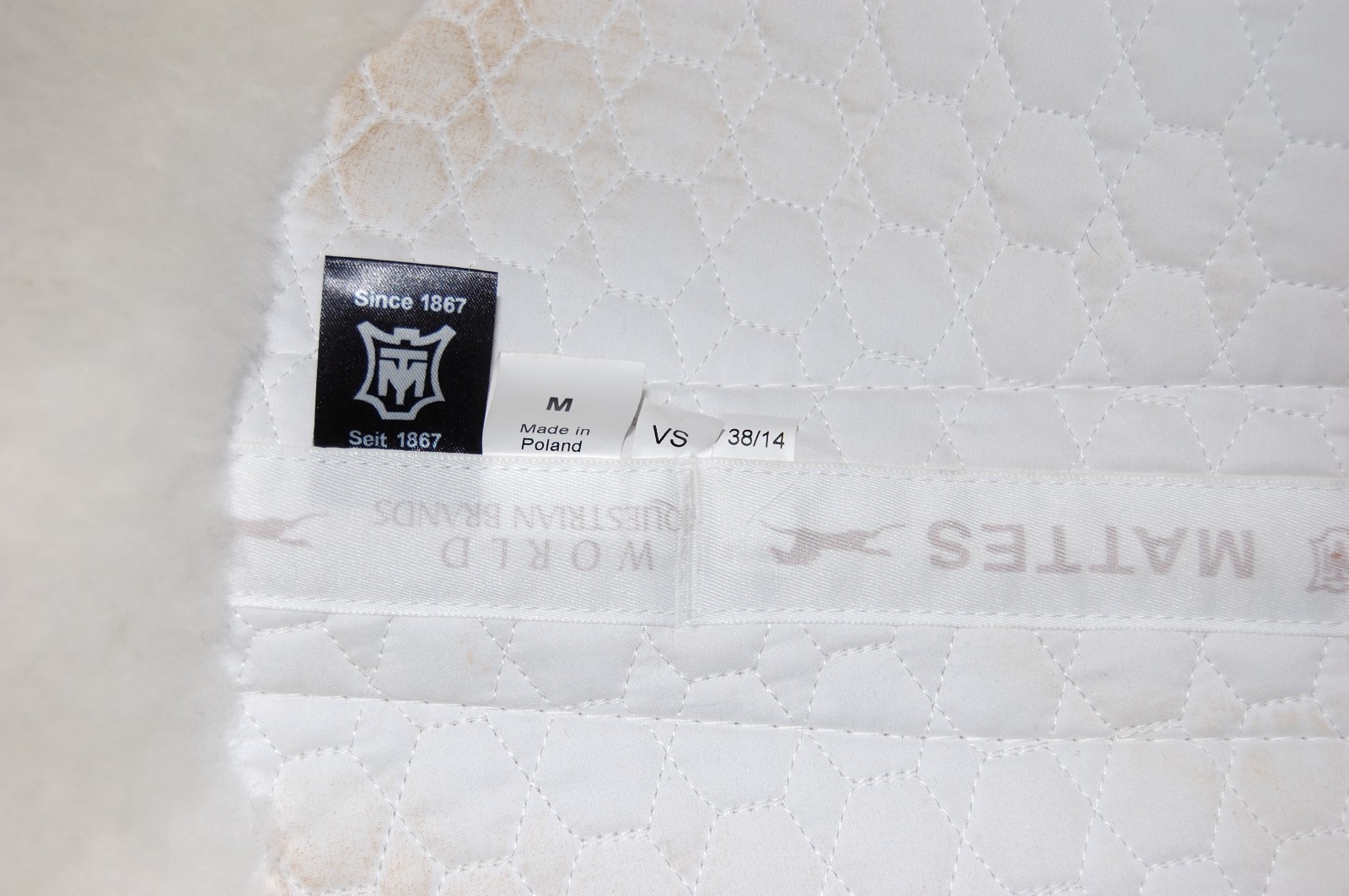 NEW E.A. Mattes Platinum All-Purpose White Half Pad w/ Rear Trim Sheepskin~Med