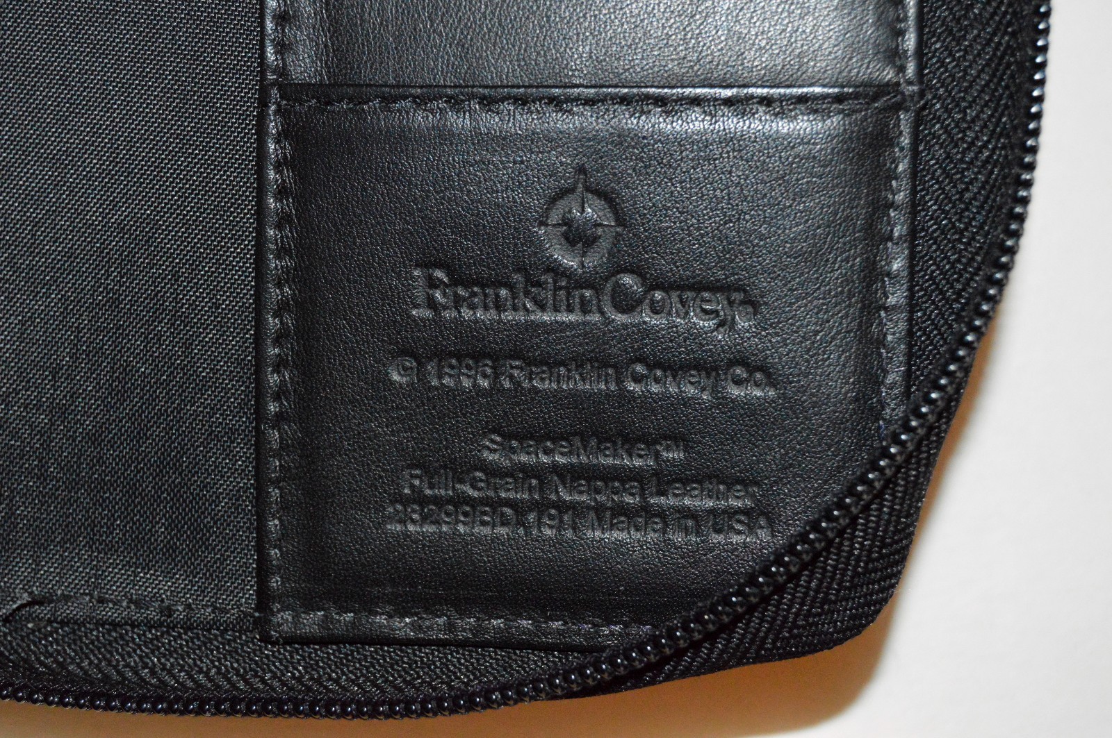 Black Leather Franklin Covey Planner Pocket Binder PDA Phone USA Sm SpaceMaker