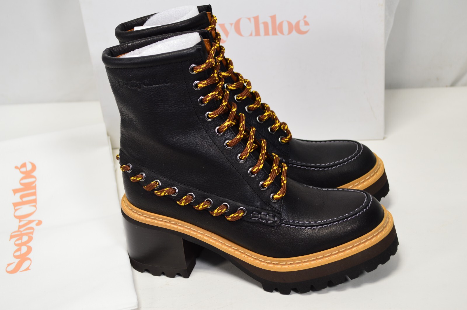 Pre-owned See By Chloé See By Chloe Mahala Bootie Black Calf Leather Eu 39 Us 9