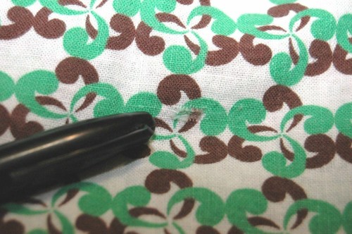 Vintage Feedsack Quilt Fabric Green Brown Swirl 1940's Flour Sack #2