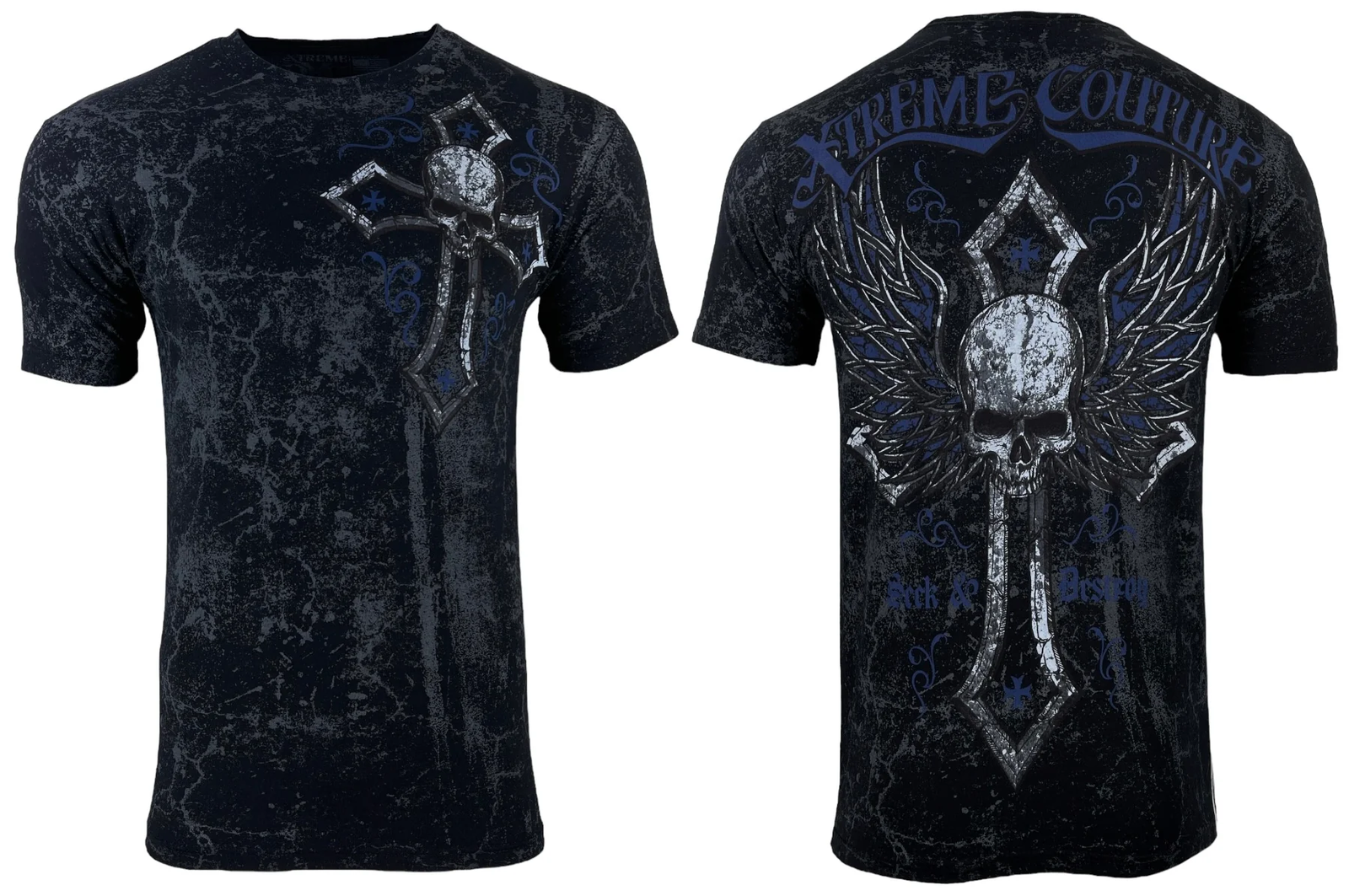 Xtreme Couture By Affliction PULVERIZE新品 Xtreme Couture by Affliction Men's T-Shirt Pulverize S Blue